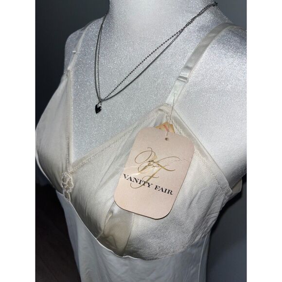 Vtg 90's Vanity Fair Cream Slip Dress Deadstock NWT Made in USA - Picture 3 of 4
